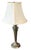 This substantial, high-quality table lamp features a beautifully detailed antiqued brass (or bronze-finished) base with a...