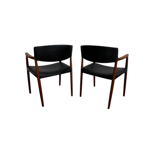 1950s Ejner Larsen & Aksel Bender Madsen Teak Captain Chairs, 1950 For Sale - Image 5 of 6