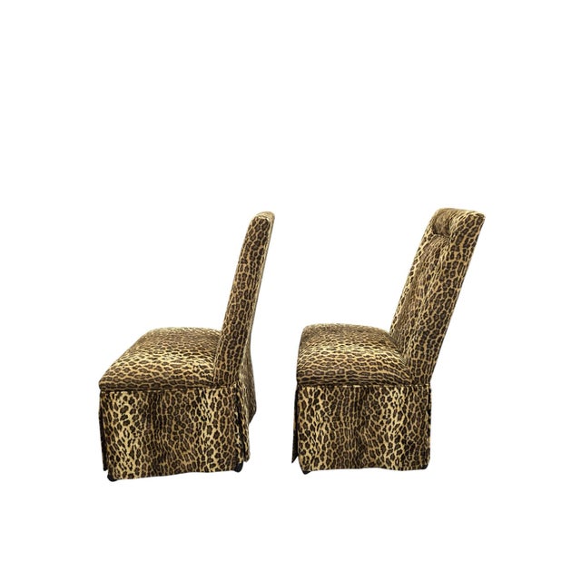 Vintage Henredon Style High-Back Skirted Side Chairs – Pair For Sale In Chicago - Image 6 of 11