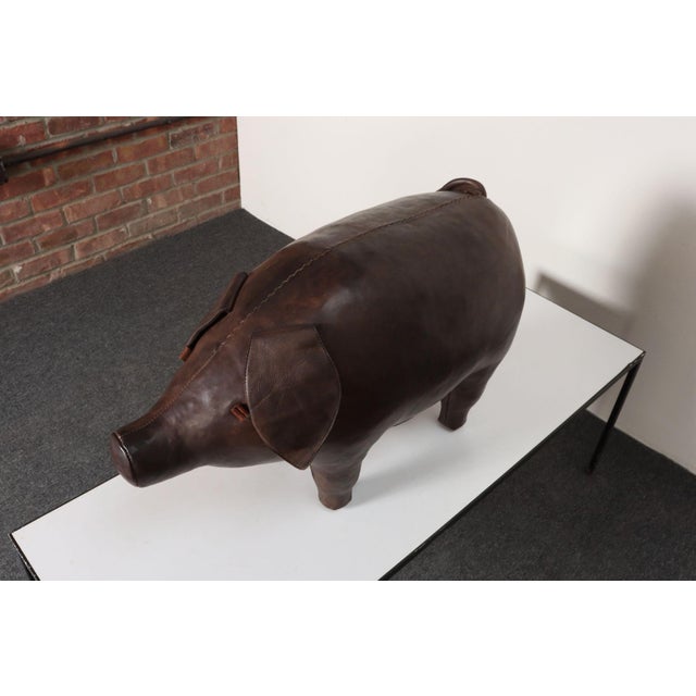 Vintage Leather Pig Footstool by Dimitri Omersa for Abercrombie and Fitch For Sale - Image 17 of 18