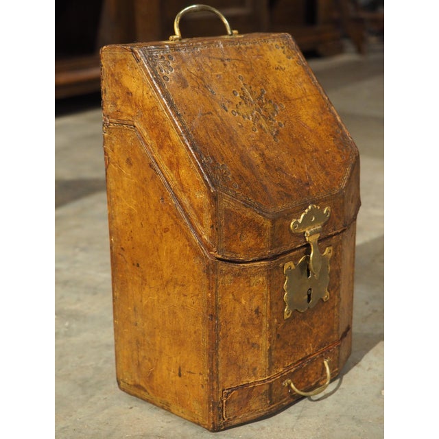 18th Century French Embossed Leather Letter Box, “Coffret a Courrier” For Sale - Image 13 of 17
