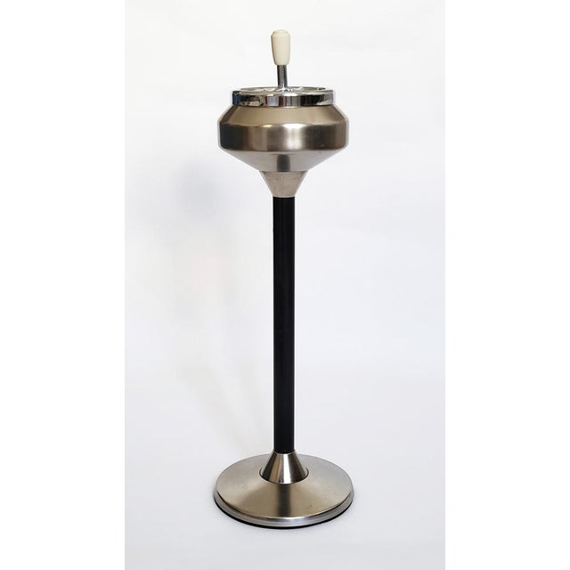 Sleek & chic Space Age design free-standing ashtray, marked, from Holland. Very good condition with minor surface marks....