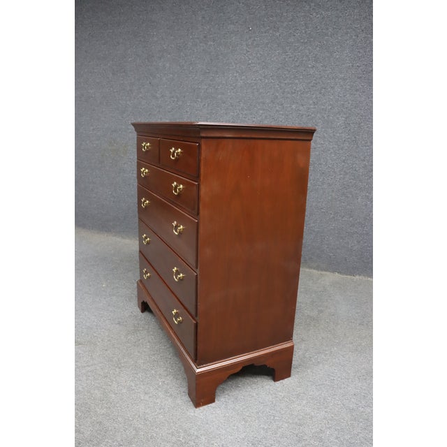 Wood Kittinger Mahogany Gentleman’s Chest Williamsburg Adaptation For Sale - Image 7 of 12