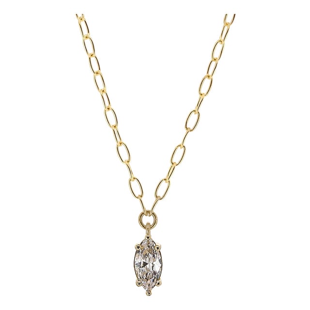 Gold and Diamond Chain Necklace For Sale