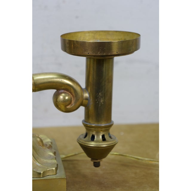 Antique Brass Regency Argand 2 Light Candlestick Candelabra Hurricane Lamps - a Pair For Sale - Image 11 of 18