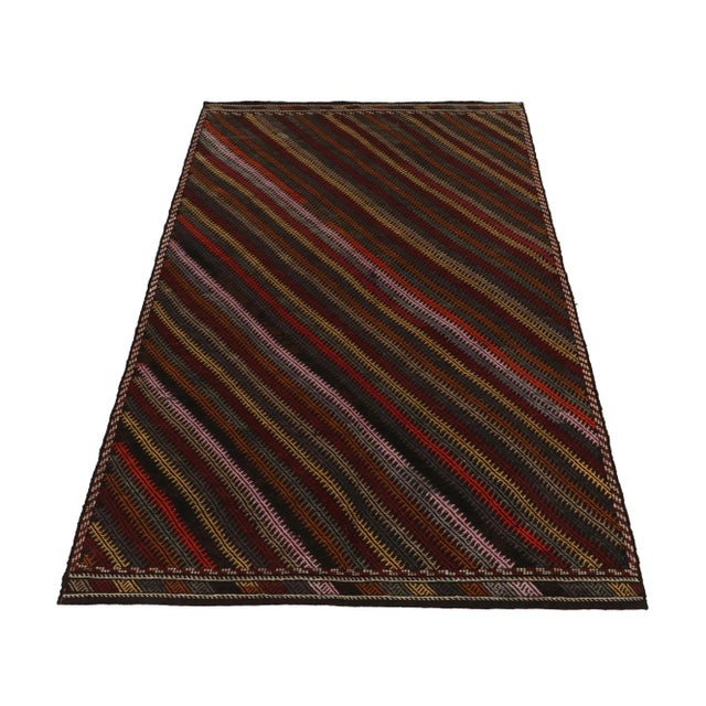 Rug & Kilim Tribal Style Vintage Cecim Kilim in Multicolor Stripe Patterns For Sale - Image 4 of 6