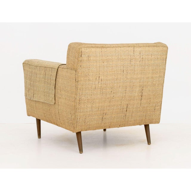 Metal Edward Wormley for Dunbar Upholstered Arm Chair For Sale - Image 7 of 7