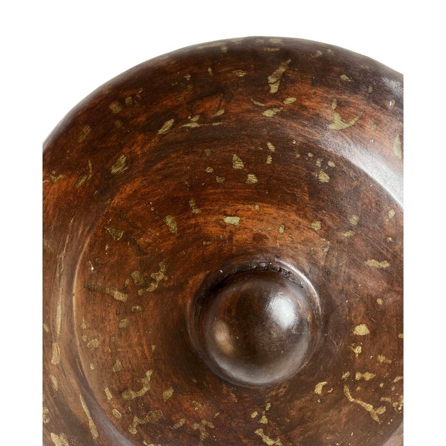 Vintage Green Speckle Iron Gong For Sale - Image 4 of 6