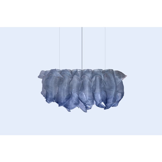 Contemporary Blue Nebula Grande Hand Painted Pendant Lamp by Mirei Monticelli For Sale - Image 3 of 7