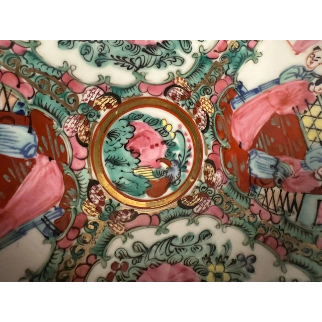 Rose Late 20th Century Chinese Porcelain Rose Medallion Shallow Bowls - Set of 2 For Sale - Image 8 of 10