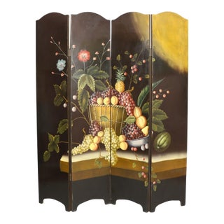 Italian Renaissance Style Hand Painted Screen For Sale