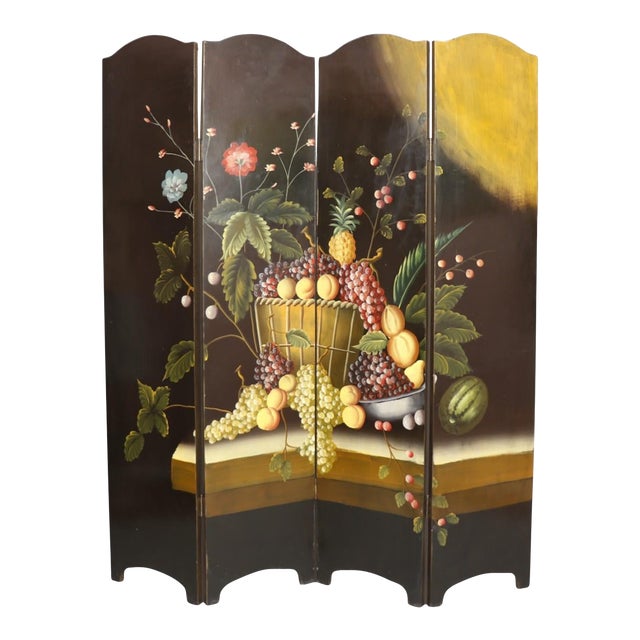 Italian Renaissance Style Hand Painted Screen For Sale