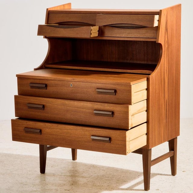 Teak Bureau Desk, 1960s For Sale - Image 3 of 18