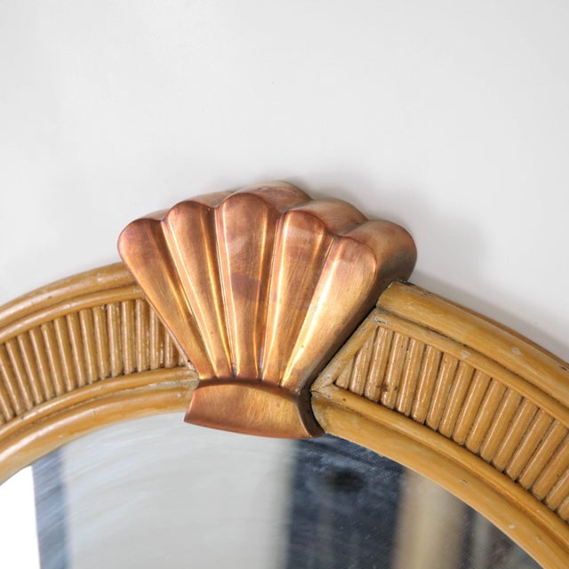 Rattan and Copper Mirrors, 1970s, Set of 2 For Sale - Image 13 of 15