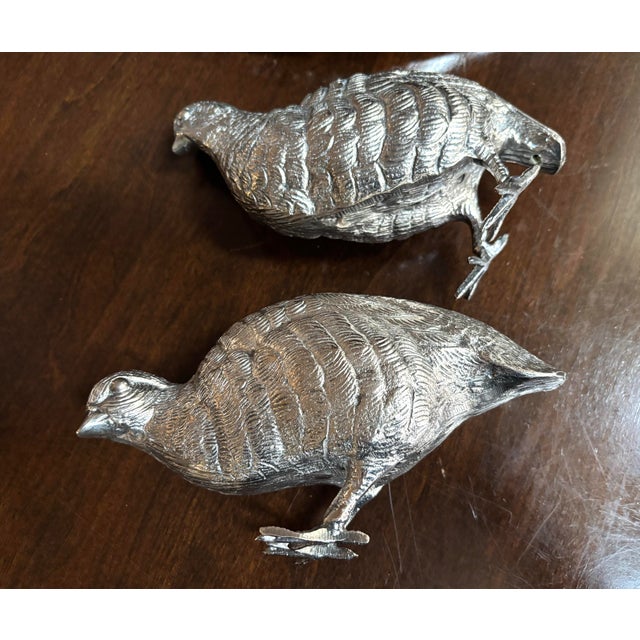 Pair of Vintage Italian SilverPlate Quails For Sale In Baltimore - Image 6 of 9