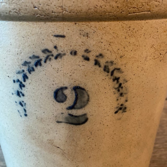 Antique Primitive Monmouth Stoneware Pottery 2 Gallon Crock For Sale - Image 4 of 12