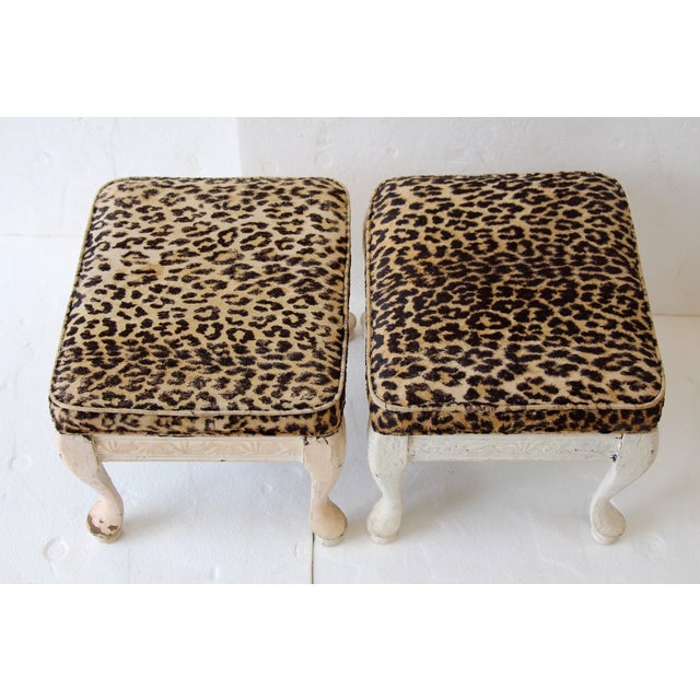 Leopard Print Footstools a Pair Chairish