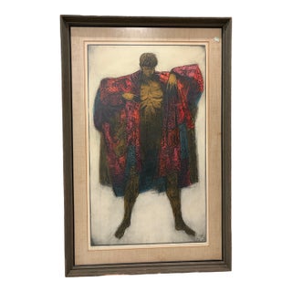 1960s Mid-Century Modern Dean Meeker "Joseph's Coat" Framed Large Intaglio Serigraph For Sale