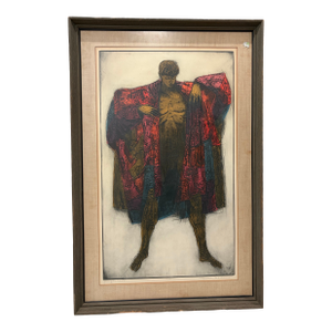 1960s Mid-Century Modern Dean Meeker "Joseph's Coat" Framed Large Intaglio Serigraph