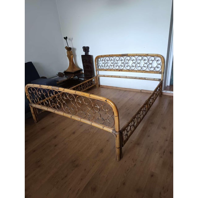 Mid-Century Bamboo Bed, 1960s For Sale - Image 4 of 11
