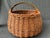 Large Antique Hand Woven Willow Gathering Basket Branch Handle For Sale - Image 15 of 17