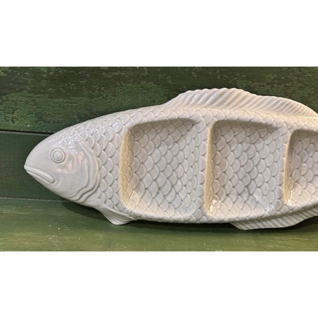 Fitz and Floyd Vintage MCM Fitz & Floyd 1975 Hand Painted Large Fish Platter For Sale - Image 4 of 6