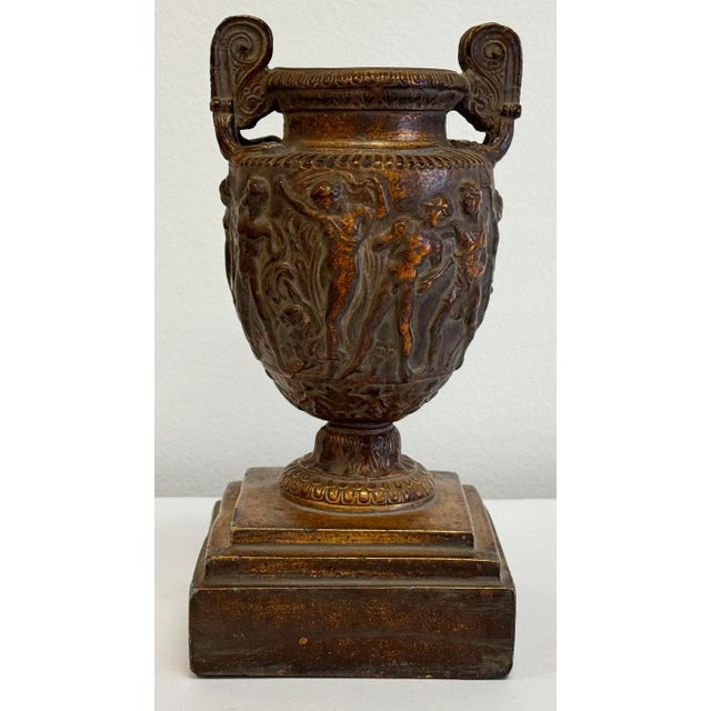 Mid 20th Century Vintage Bronze Neo-Classical Style Urn For Sale - Image 5 of 9