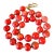 Coral Beaded Necklace With Gold Toe Clasp Designed by Matthew Izzo For Sale