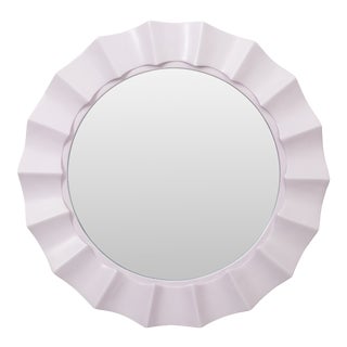 1970s Lilac Lacquered Scalloped Mirror For Sale