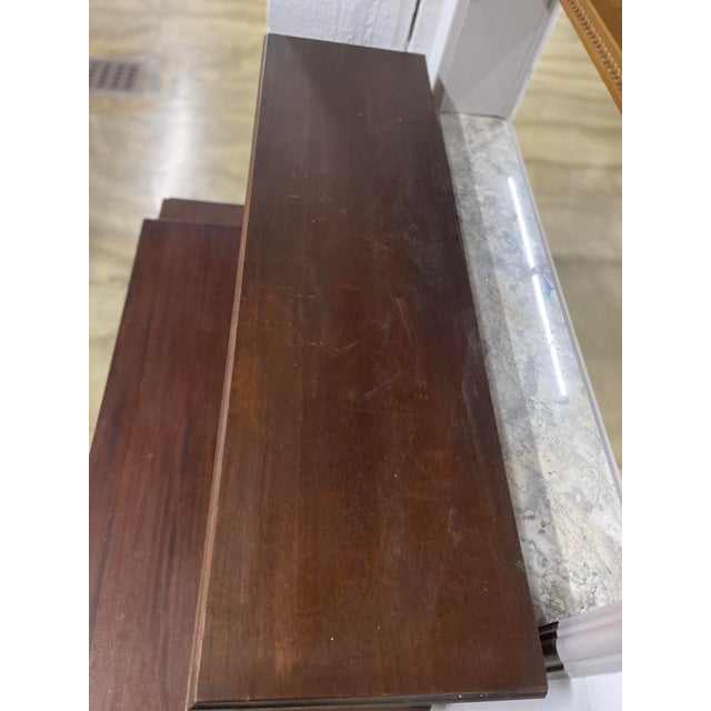 Vintage Inlaid Wood Secretary Desk With Fold-Out Panel For Sale - Image 4 of 6