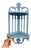 Mid-20th Century Chippendale Style Gingerbread Fretwork Corner Shelf With Distressed Blue Patina For Sale