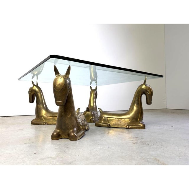 Gold Vintage Brass Foal Coffee Table, 1970 For Sale - Image 8 of 12
