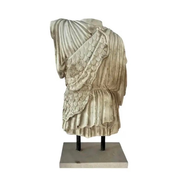 Mid 20th Century Greek Roman Marble Torso Sculpture on Iron Stand, 20th Century, Italy For Sale - Image 5 of 18