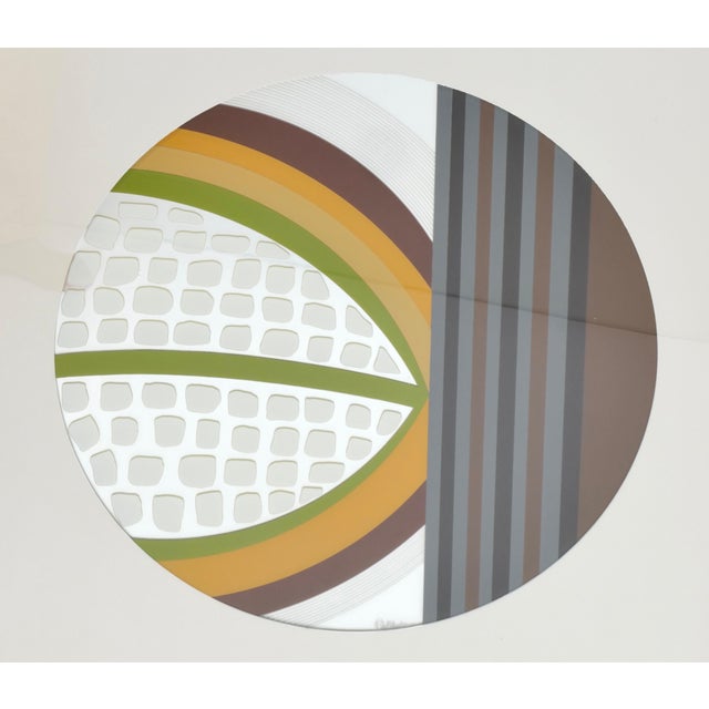 Glass Mid Century Abstract Mirror Wall Art For Sale - Image 7 of 17