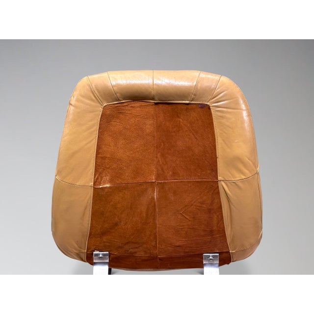 Vintage Percival Lafer Earth Chair Mp-163 Leather and Chrome Lounge Chair Ottoman For Sale - Image 11 of 17