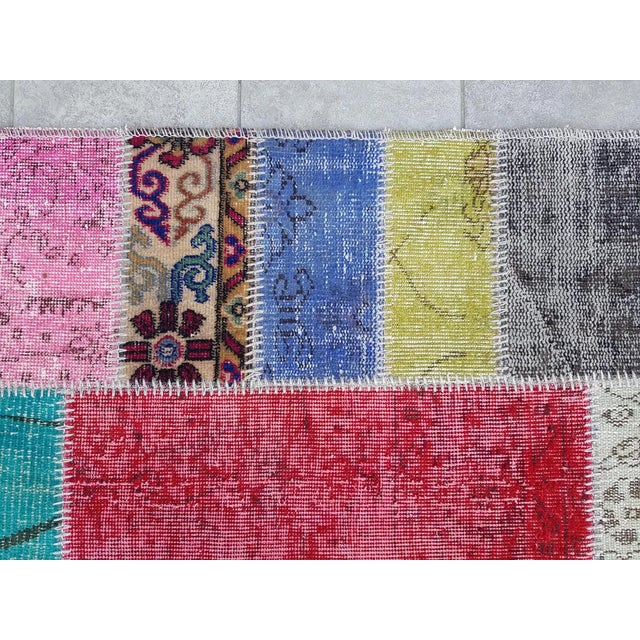 Mid 20th Century Hallway Anatolian Floral Rug For Sale - Image 6 of 9