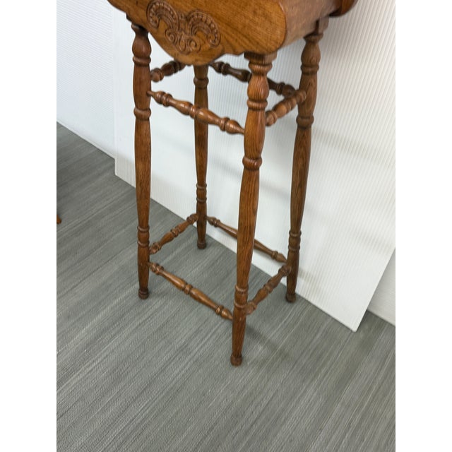 Pulaski Furniture Vintage Oak Shaving Stand For Sale - Image 9 of 12