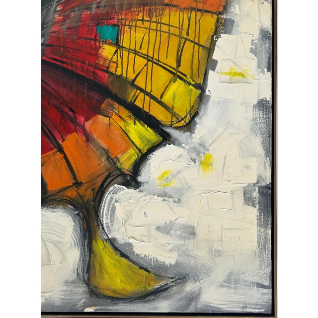 Late 20th Century Large Vintage Lee Reynolds Abstract Butterfly Painting, Framed For Sale - Image 5 of 6