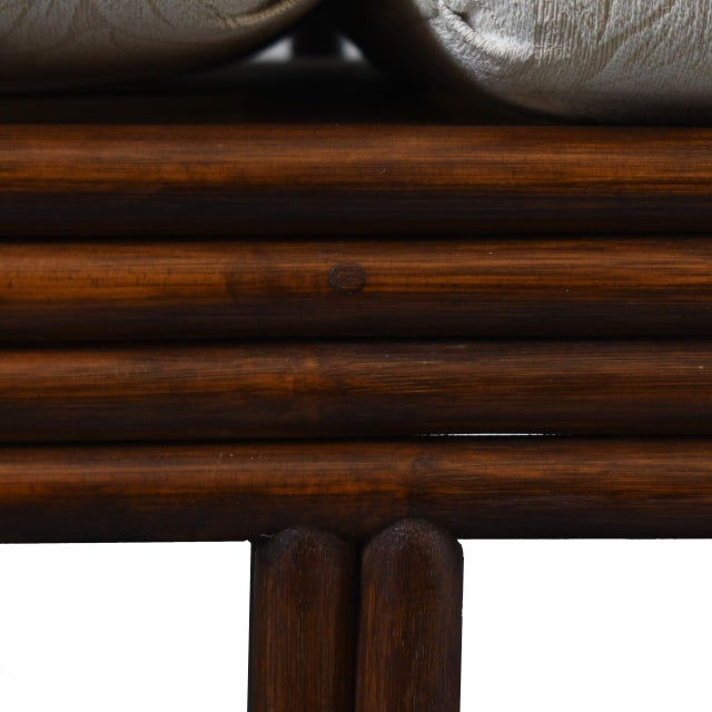 Mid-Century Modern Pretzel Rattan Settee For Sale - Image 3 of 5