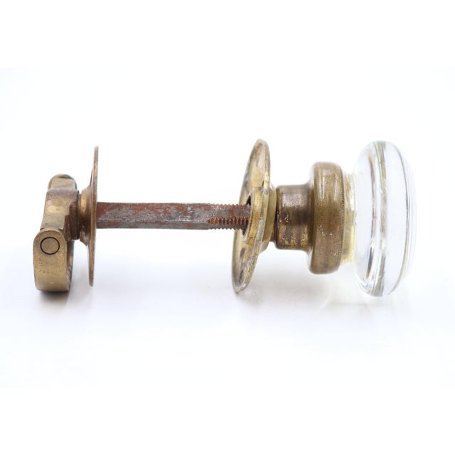 Art Deco Vintage Art Deco Glass Closet Door Knob Set For Sale - Image 3 of 5