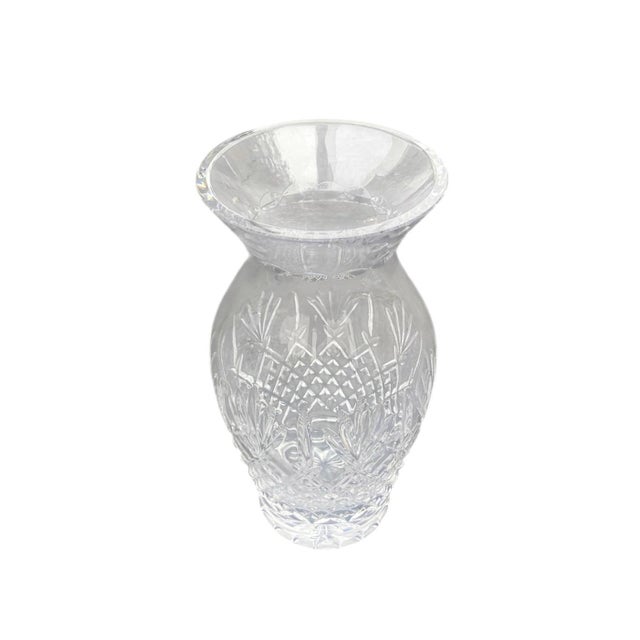 Waterford Vintage Waterford Crystal Killarney Pattern 10" Flared Centerpiece Vase (Signed Seahorse Mark) For Sale - Image 4 of 8