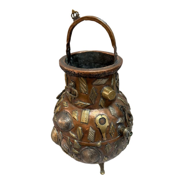 19th-Century Tibetan Copper and Brass Ritual Vessel For Sale
