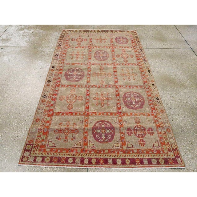 Galerie Shabab Collection Early 20th Century East Turkestan Khotan Rug For Sale - Image 4 of 9