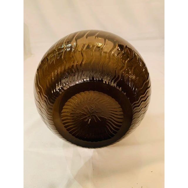 Glass Vintage Fayette-Style Oversized “Gourd Art” Glass Vase in a Smokey Quartz Color For Sale - Image 7 of 12