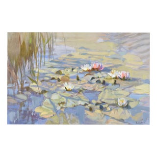 Valery Bayda, Water Lilies, 2019, Oil Painting on Canvas For Sale