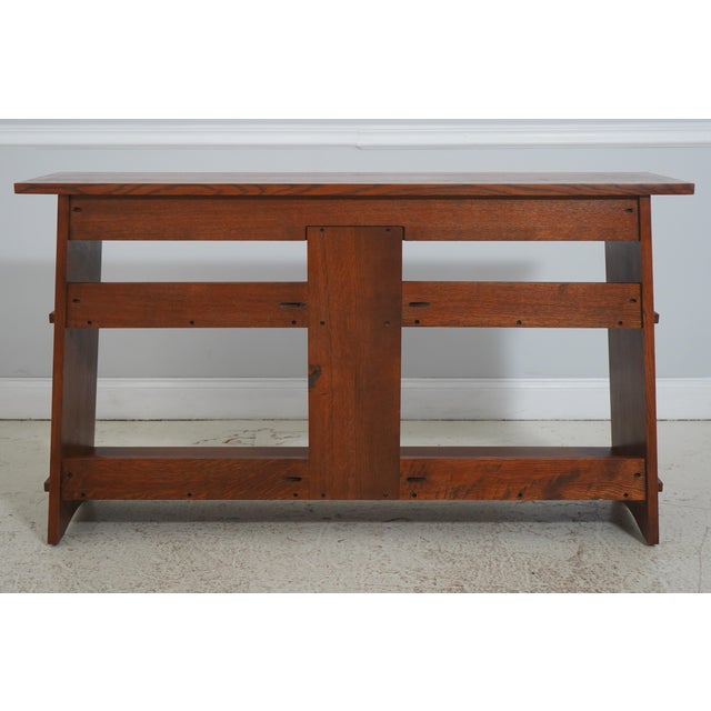 Stickley 1 Drawer Mission Oak Console Bookcase Table ~ Rare For Sale - Image 14 of 17