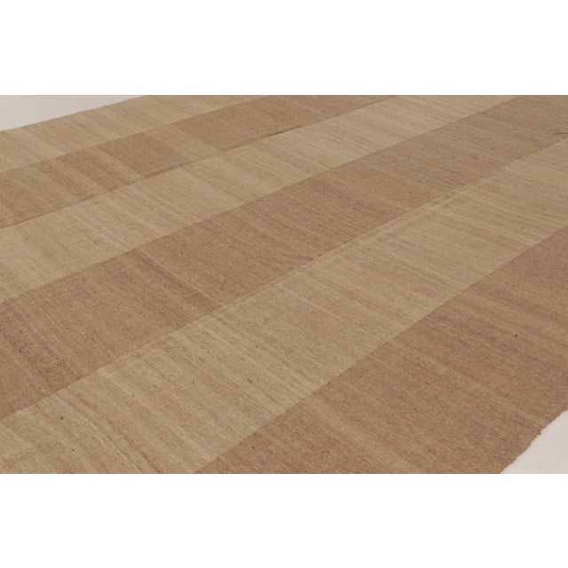 Oversized Vintage Persian Mazandaran Kilim Runner in Brown Stripes - Rug & Kilim For Sale In New York - Image 6 of 10