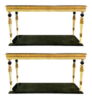 Neoclassical Style Marble-Top Consoles Attributed to Maison Jansen - a Pair