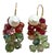 Late 20th Century Pair of Estate 14k Gold Pearl & Multi‑Color Tourmaline Cluster Drop Earrings For Sale