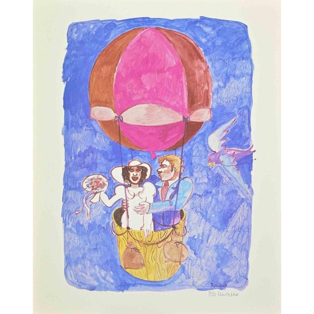 Lithograph realized by Daniela Romano. Artist Proof, hand signed in pencil. Very good condition. This whimsical lithograph...